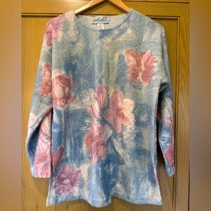 Vintage Gabriello T Made in Italy Watercolor Floral Sweater with Slits / medium